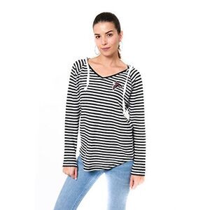 Ultra Game NFL Miami Dolphins Womenss V-Neck Hoodie Pulllover Sweatshirt Stripe,